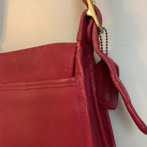 Vintage Red Coach Legacy Flap 9145 Leather Crossbody Handbag united states - Picture 13 of 16